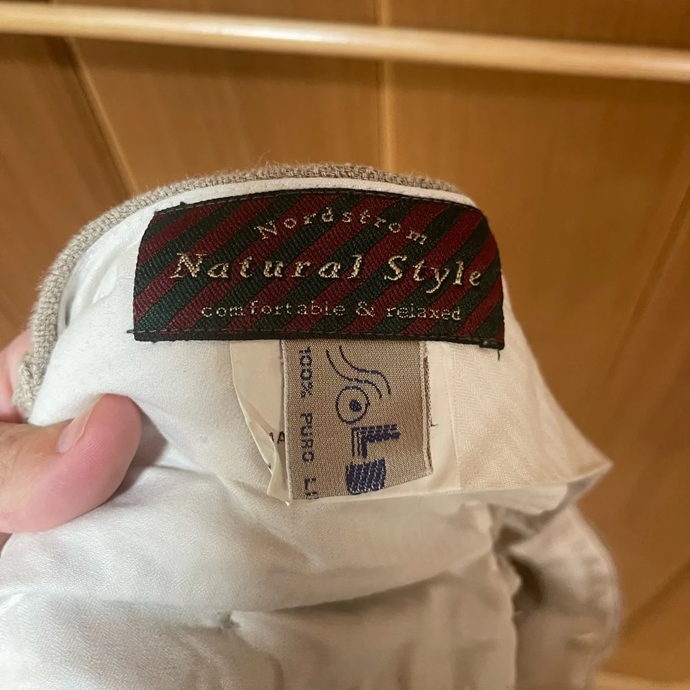 Light Gray/ Khaki Linen Men’s Trousers